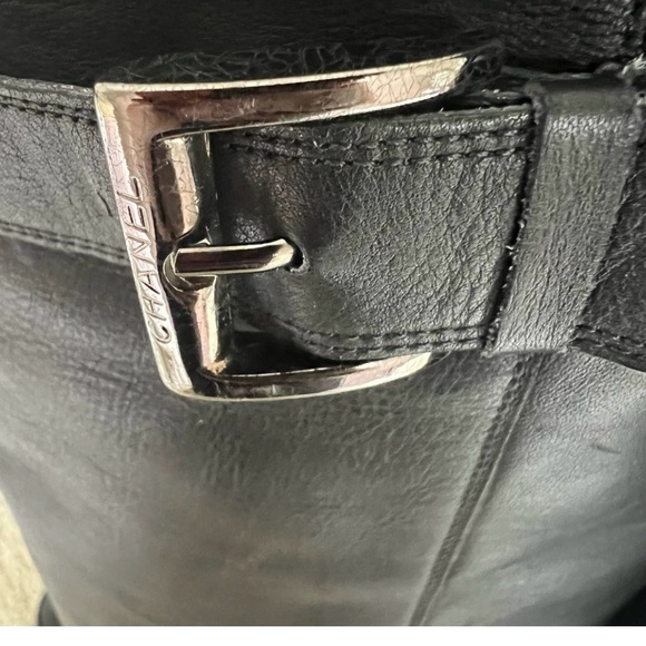 CHANEL  biker boot in black. Vintage. Size 8 - Picture 5 of 9